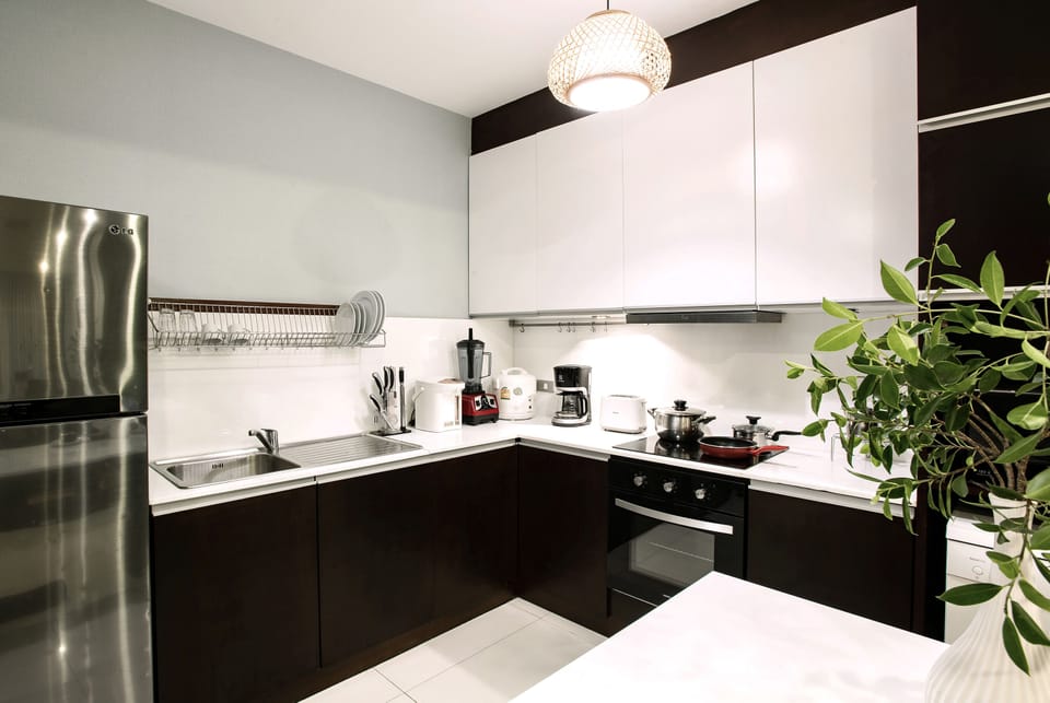 Family Villa, Multiple Bedrooms, Non Smoking, Private Pool | Private kitchen | Full-size fridge, microwave, oven, stovetop