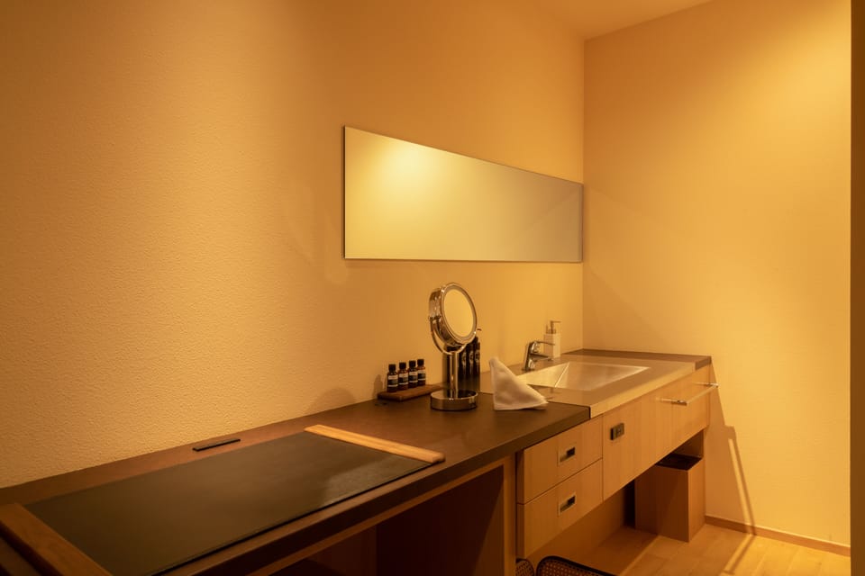 Standard Room with Open-Air Bath "Tsuki"  | Bathroom | Separate tub and shower, spring water tub, hair dryer, bathrobes