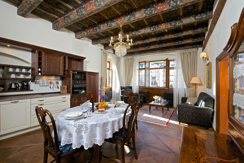 Deluxe Suite, 2 Bedrooms (Castle view) | Private kitchen | Microwave, stovetop, dishwasher, espresso maker