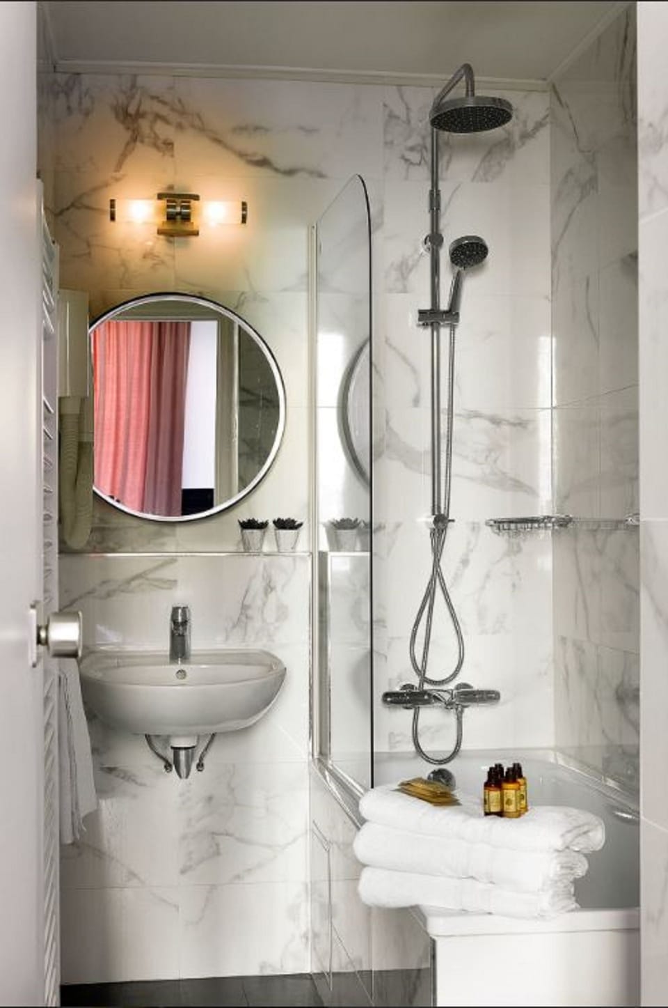 Free toiletries, hair dryer (on request), towels