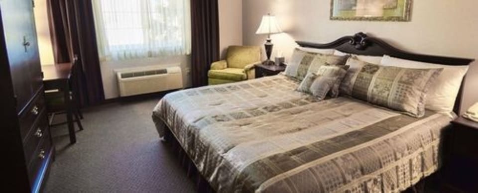 Room | Premium bedding, desk, blackout drapes, iron/ironing board