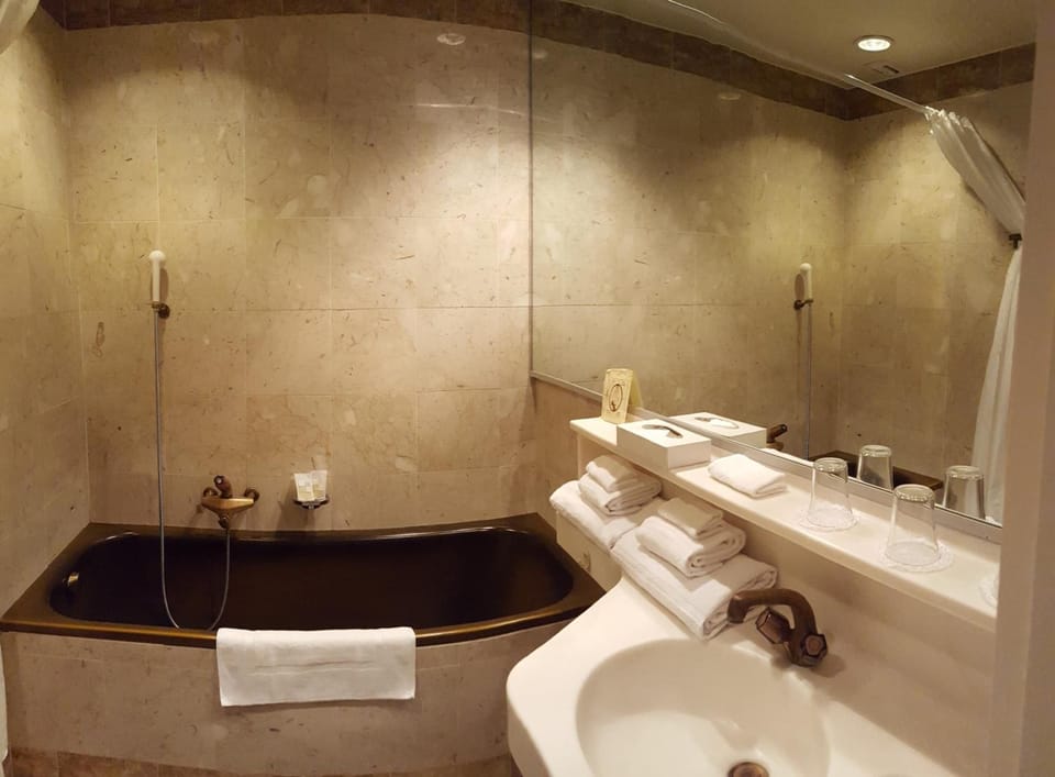 Free toiletries, hair dryer, towels