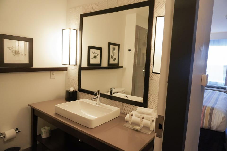 Free toiletries, hair dryer, towels