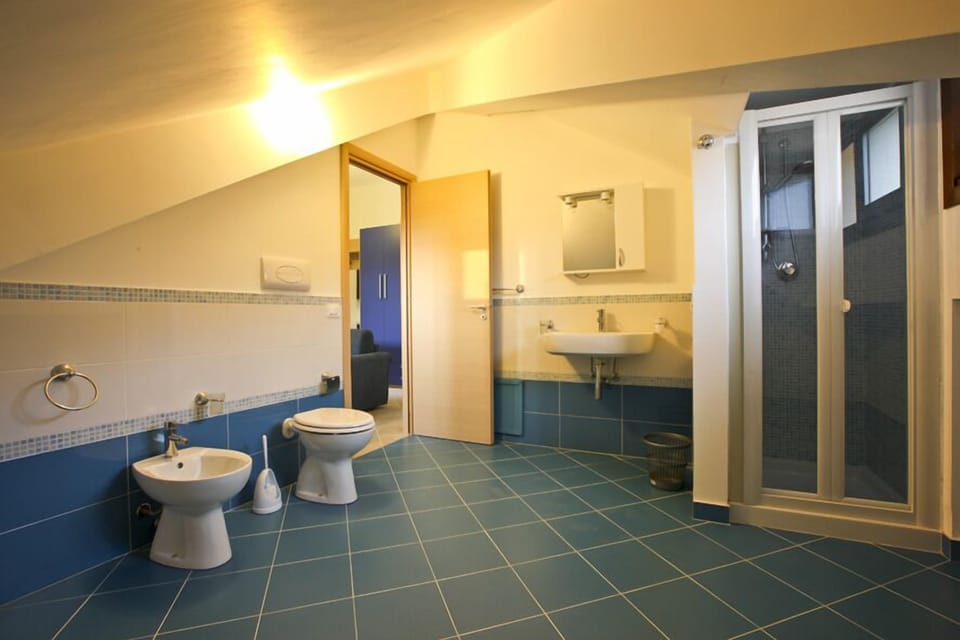 Shower, free toiletries, hair dryer, bidet