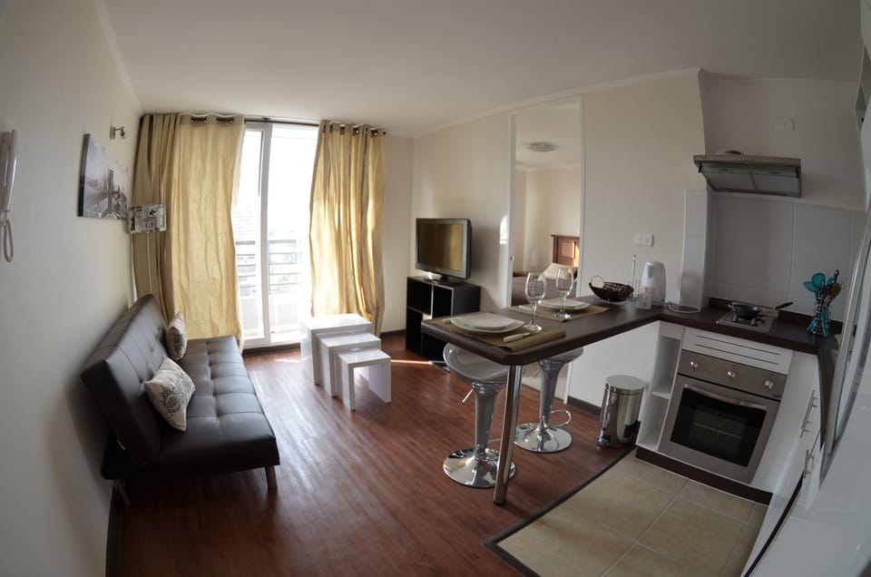 Apartment | Private kitchen | Fridge, microwave, oven, stovetop