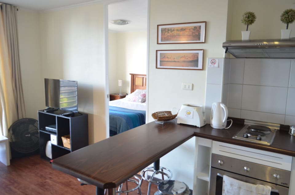Apartment | Private kitchen | Fridge, microwave, oven, stovetop
