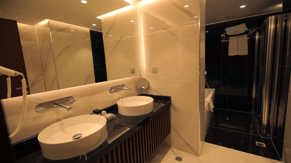 Suite Room | Bathroom | Free toiletries, hair dryer, bathrobes, slippers