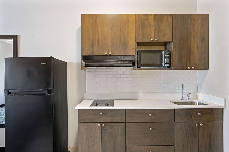 Room, 1 King Bed, Non Smoking, Kitchenette | Private kitchen | Mini-fridge, microwave, coffee/tea maker