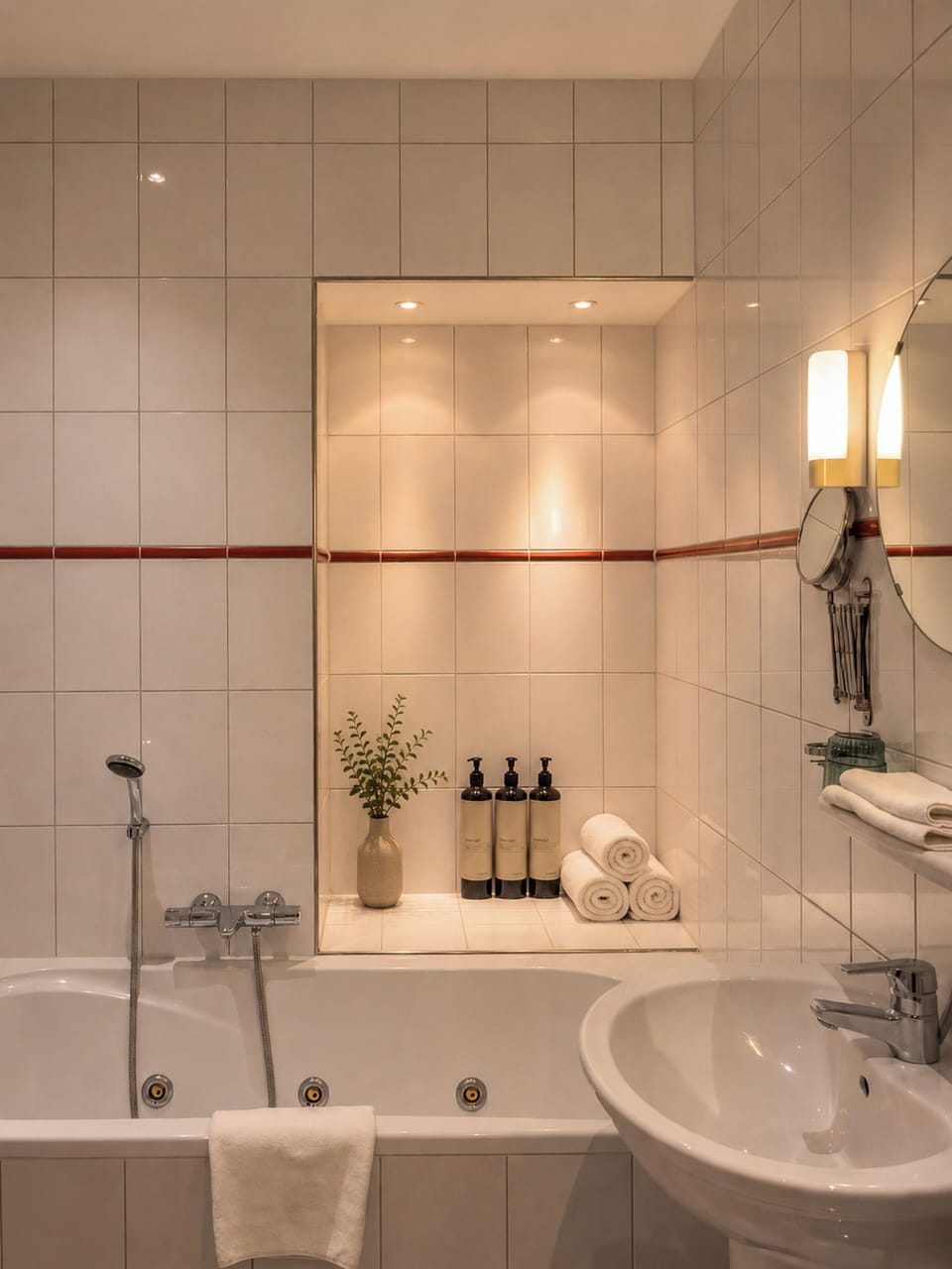 Junior Suite, Jetted Tub | Bathroom | Jetted tub, designer toiletries, hair dryer, towels