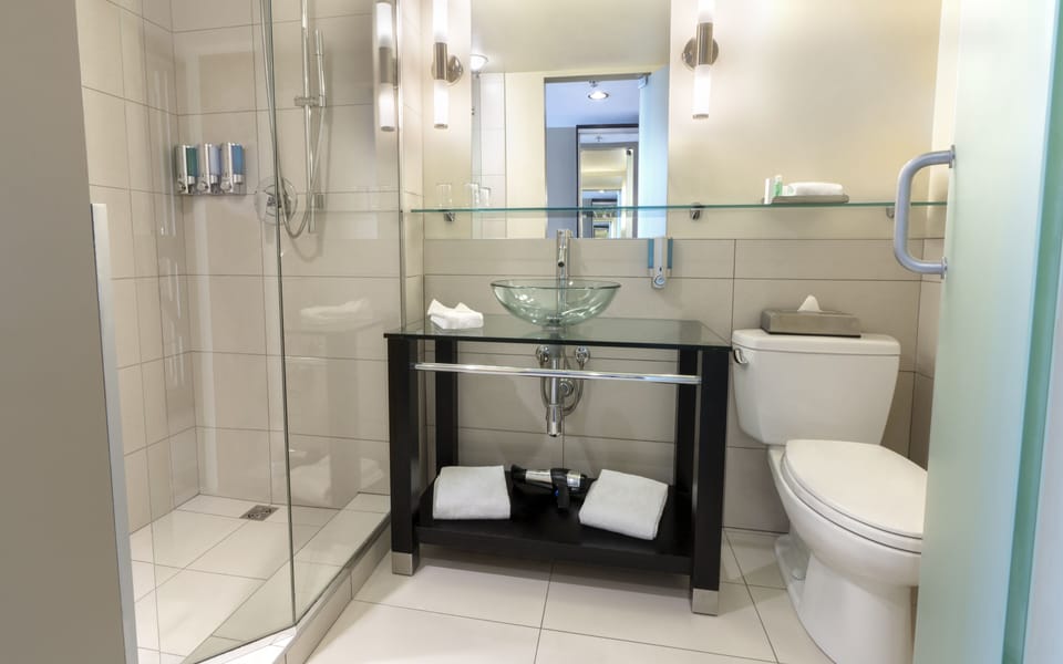 Free toiletries, hair dryer, towels