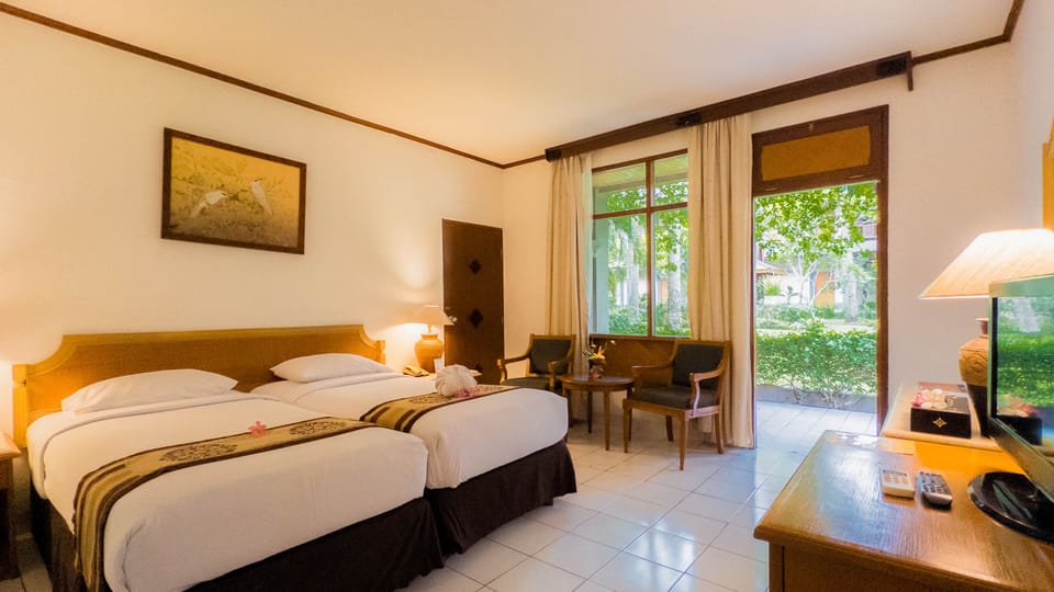 Superior Twin Room, Garden View | Minibar, in-room safe, desk, iron/ironing board (on request)