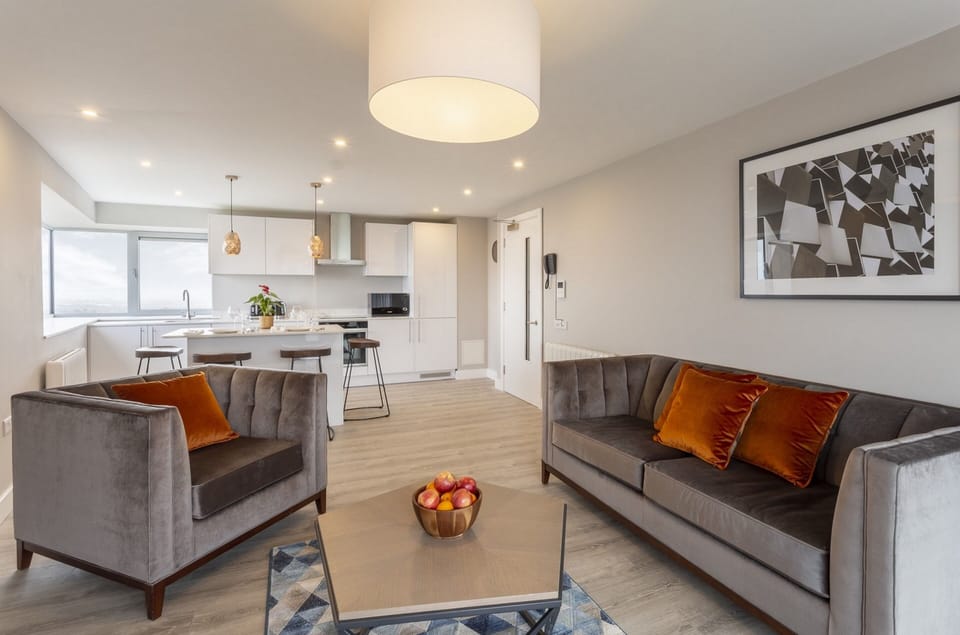 Apartment, 2 Double Beds, City View | Living area | LED TV
