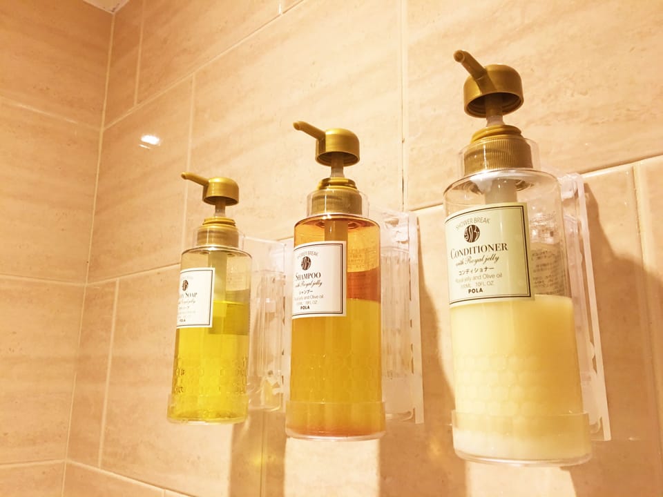 Deluxe Room | Bathroom | Hair dryer, towels, shampoo, toilet paper