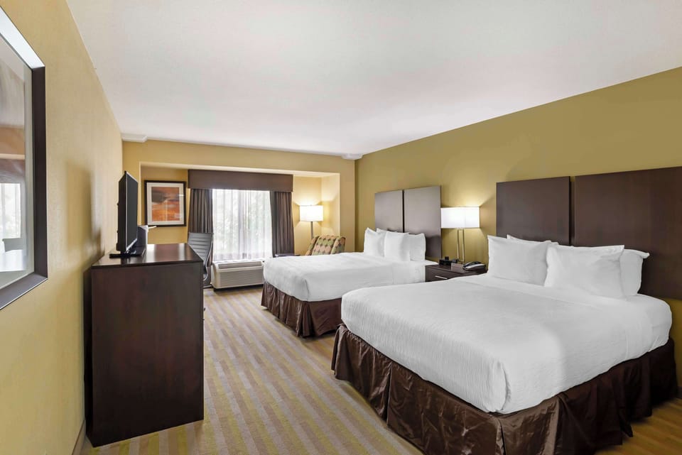 Standard Room, 2 Queen Beds, Non Smoking, Refrigerator & Microwave | Pillowtop beds, desk, laptop workspace, soundproofing