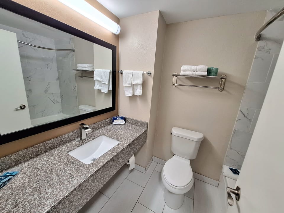 Room, 1 King Bed | Bathroom | Free toiletries, hair dryer, towels