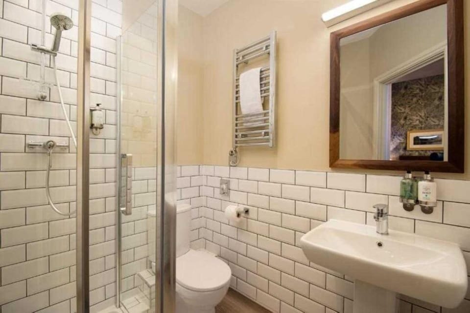 Eco-friendly toiletries, hair dryer, towels, soap