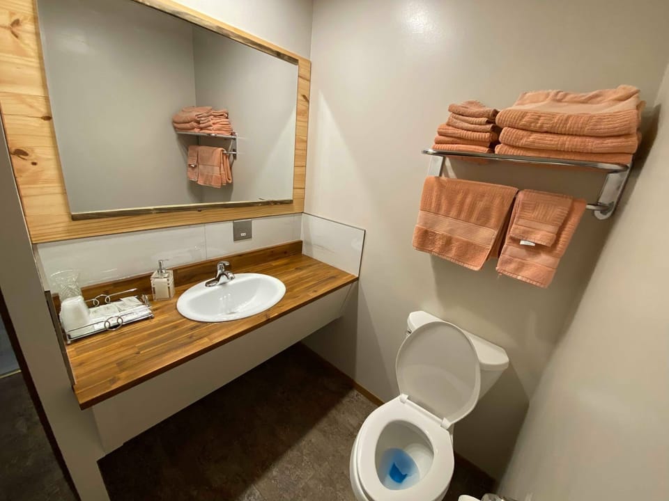 Deluxe Room, 2 Double Beds, Kitchenette | Bathroom | Free toiletries, towels