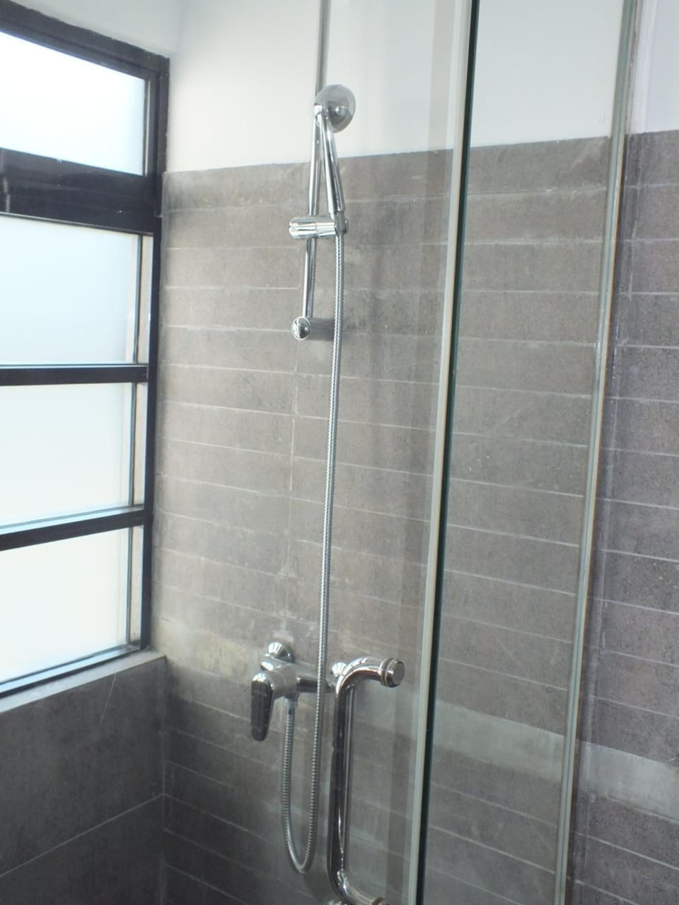 Shower, free toiletries, bidet, towels