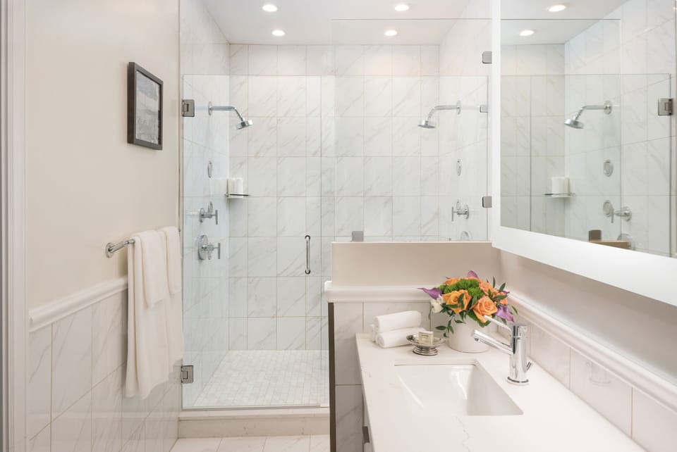 Suite (Spreckels) | Bathroom | Shower, designer toiletries, hair dryer, bathrobes