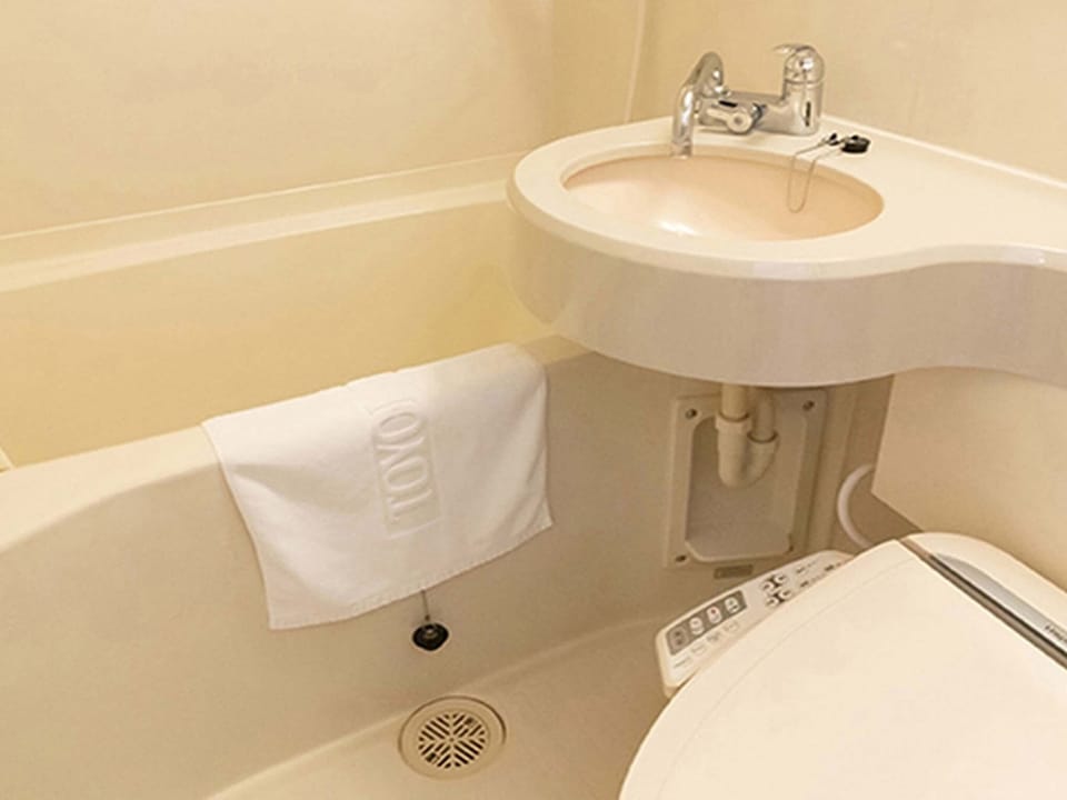 Combined shower/tub, hydromassage showerhead, free toiletries
