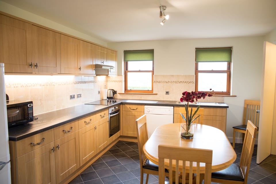 Superior Apartment, Accessible, Ensuite (Hawkins (2 Bedrooms)) | Private kitchen | Highchair
