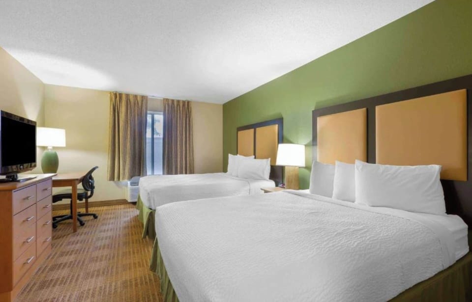 Room, 2 Queen Beds, Non Smoking, Kitchen | Desk, iron/ironing board, free WiFi, bed sheets