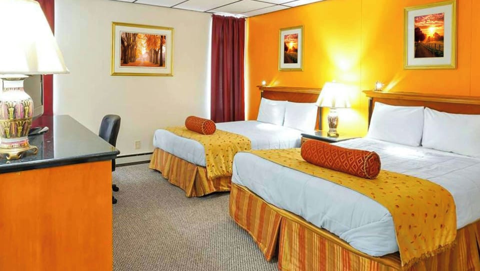 Room, 2 Double Beds, Non Smoking, Refrigerator & Microwave | In-room safe, desk, iron/ironing board, free WiFi