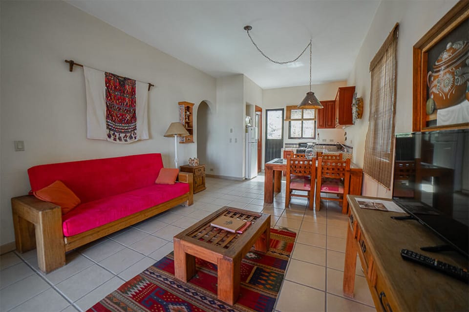 Apartament with Sofa Bed | Living area | 32-inch LCD TV with cable channels, TV