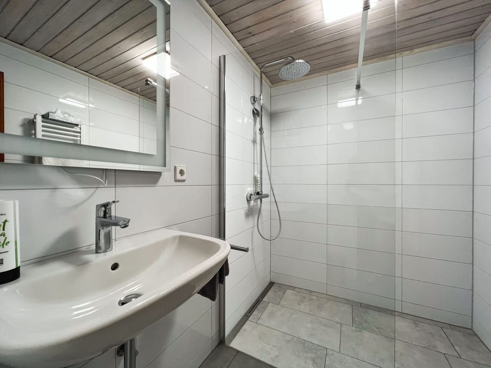 Shower, free toiletries, towels