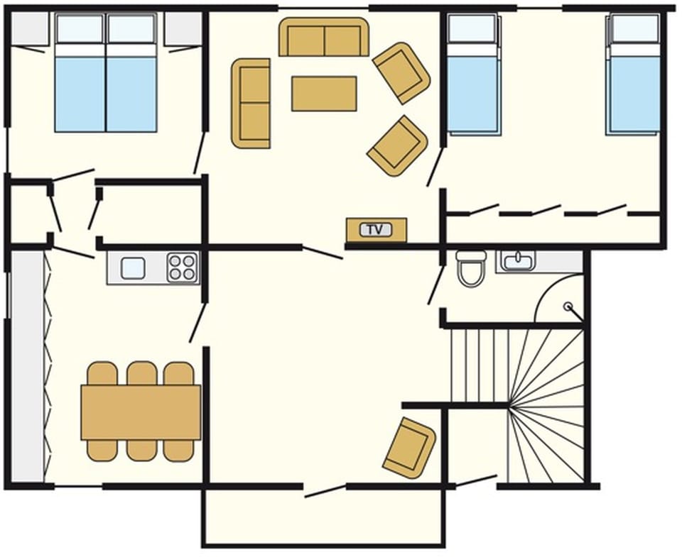 Apartment, 2 Bedrooms (6 adults, Excluding Linen/Towels) | Floor plan