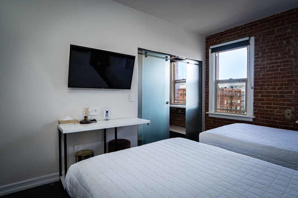 Two Full Beds | Desk, iron/ironing board, free WiFi, bed sheets