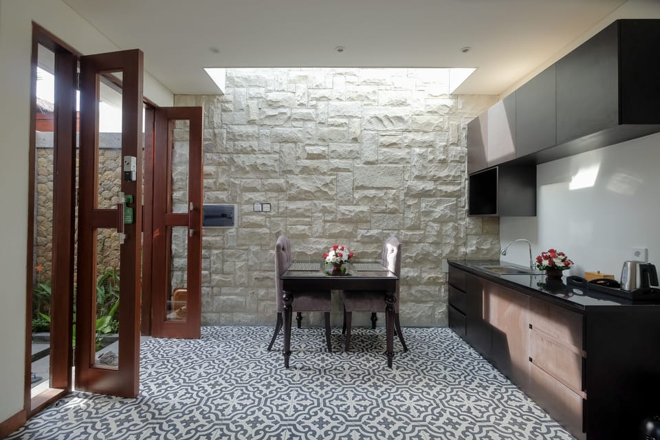 Luxury Villa, 1 King Bed, Jetted Tub, Pool View (Jacuzzi) | Private kitchen | Full-size fridge, microwave, dishwasher, coffee/tea maker
