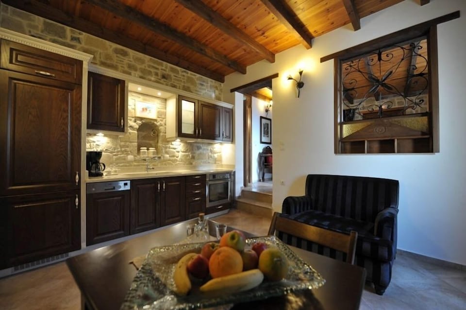 Villa, 1 Bedroom, Sea View (Duplex, Kassiopi) | Private kitchen | Full-size fridge, oven, stovetop, dishwasher