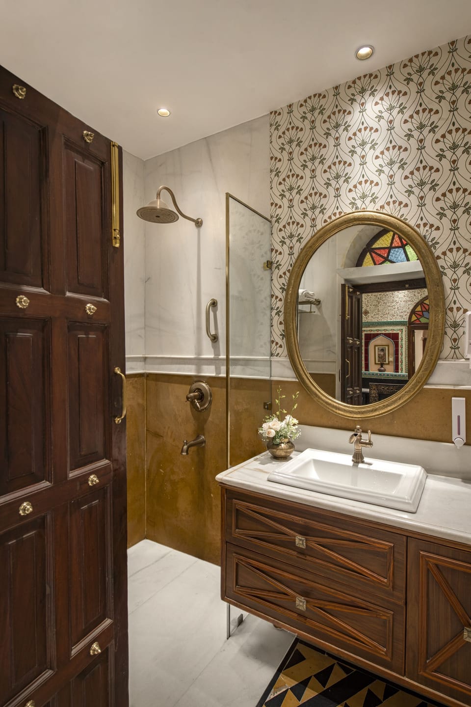 Jahan Ara - Golden Haveli | Bathroom | Shower, rainfall showerhead, free toiletries, hair dryer