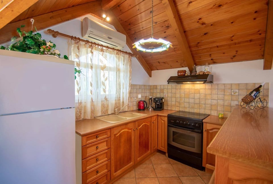 Apartment, 2 Bedrooms, Sea View | Private kitchen | Fridge, oven, stovetop, electric kettle