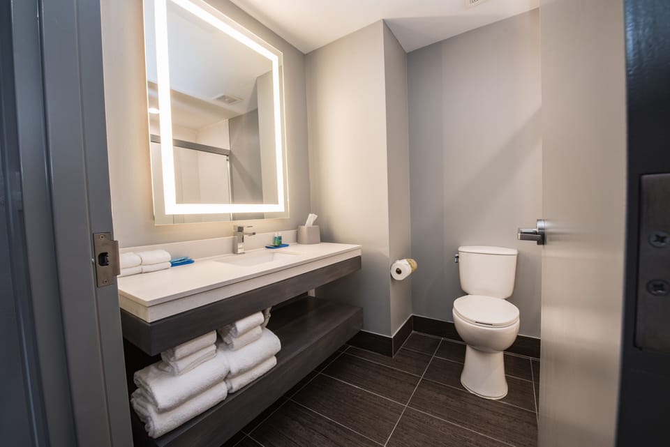 Free toiletries, hair dryer, towels