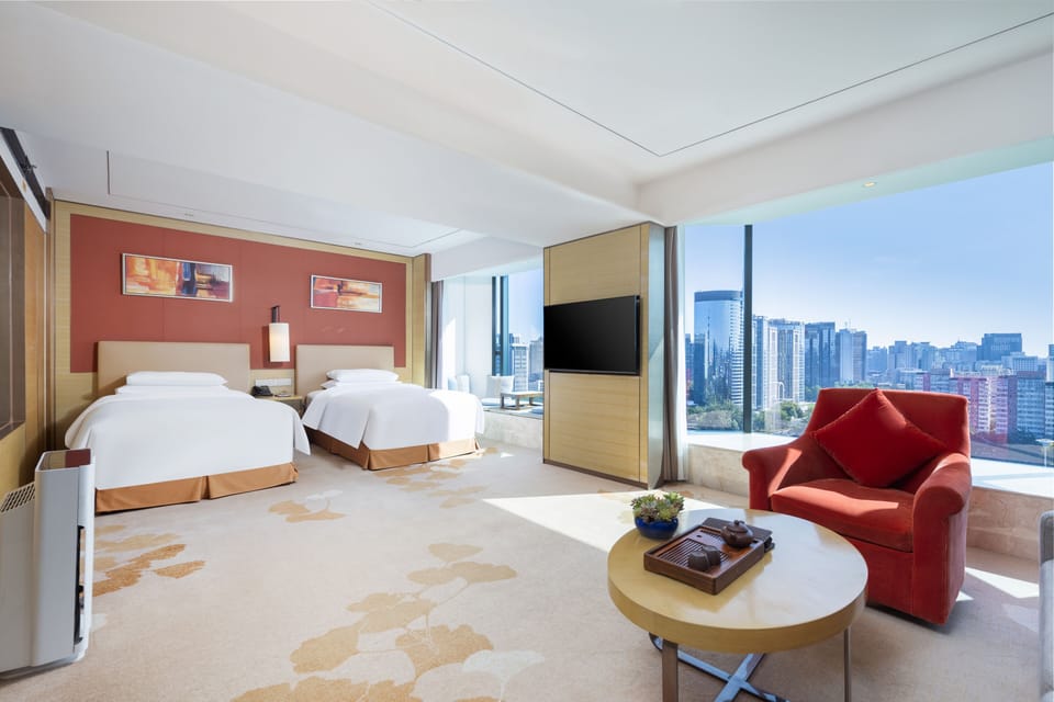 City View Deluxe twin-bed Room | Minibar, in-room safe, desk, blackout drapes