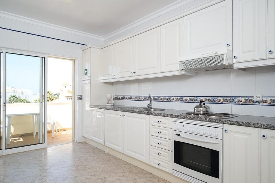 Full-size fridge, microwave, stovetop