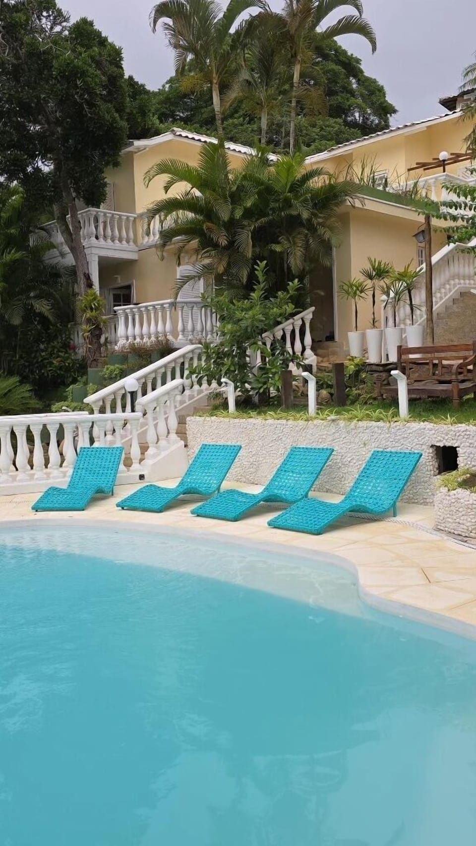 Outdoor pool, sun loungers