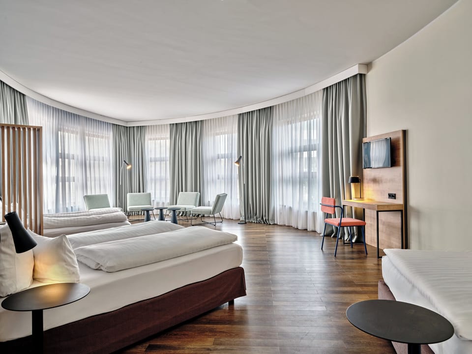 Family Room, 2 Queen Beds, Balcony (Premium) | Hypo-allergenic bedding, in-room safe, desk, soundproofing