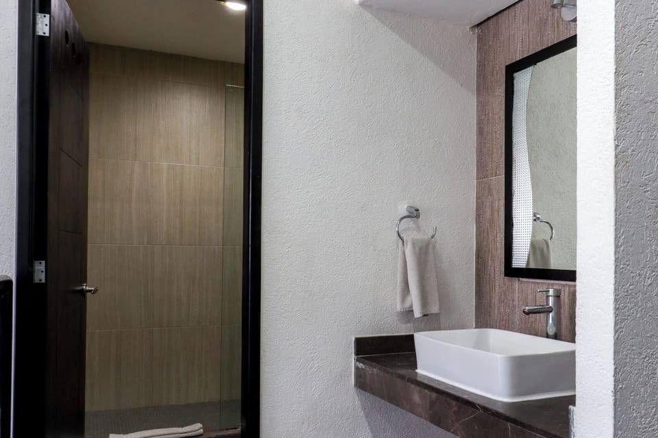 Deluxe room, 1 cama | Bathroom | Shower, free toiletries, hair dryer, towels