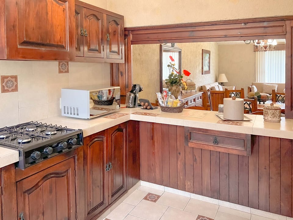 Traditional Villa | Private kitchen | Coffee/tea maker, full-size fridge, microwave, stovetop