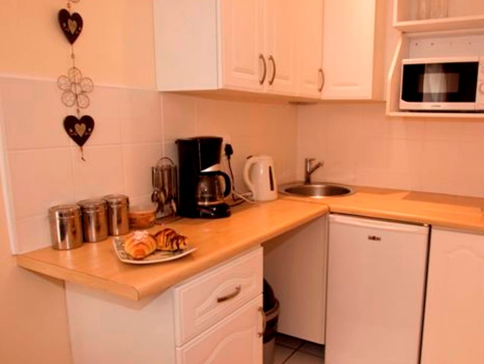 Luxury Room | Private kitchen | Fridge, microwave, electric kettle