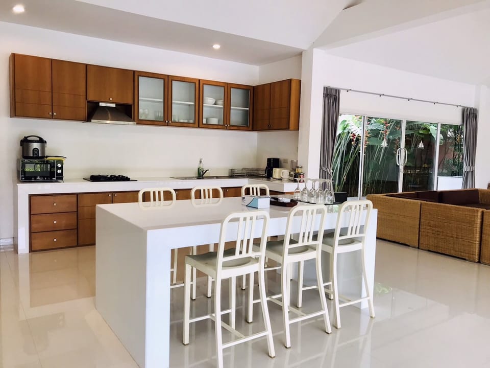 4 Bedrooms Private Pool Villa | Private kitchen | Full-size fridge, microwave, stovetop, coffee/tea maker