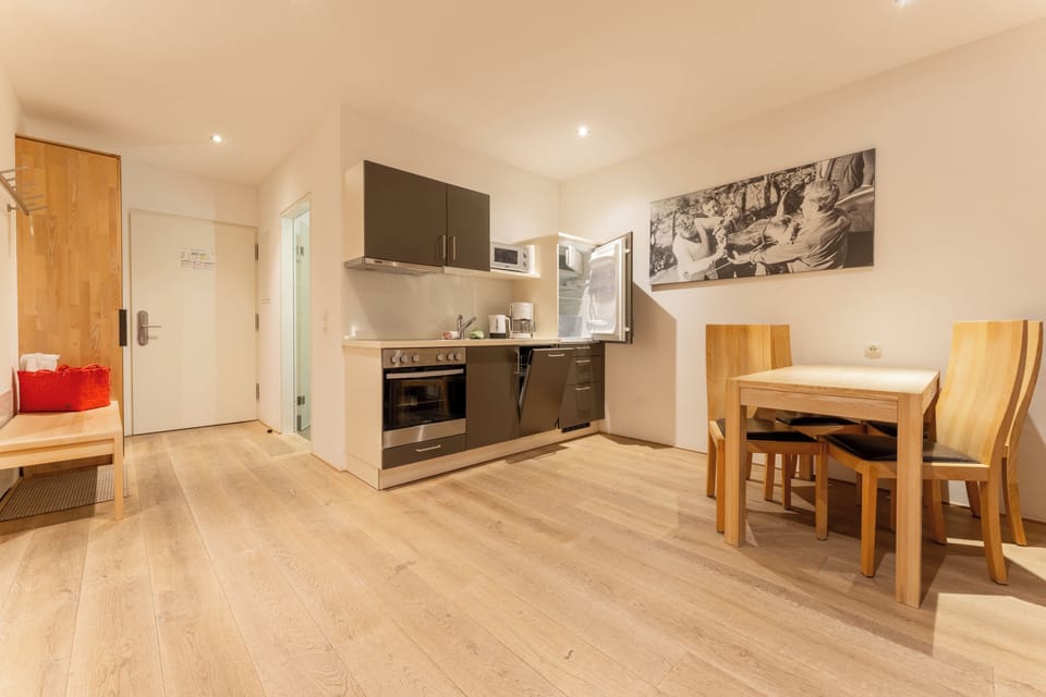1 Schlafzimmer-Apartment | Private kitchen | Cleaning supplies