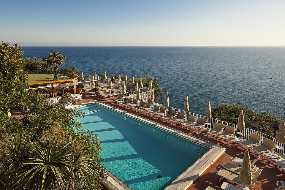 Outdoor pool, a rooftop pool, sun loungers