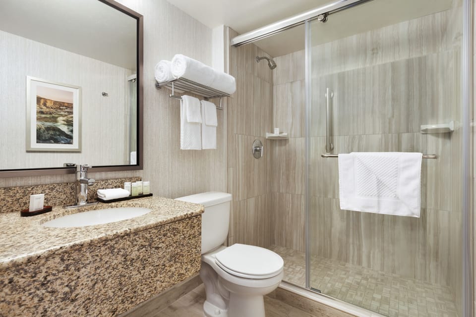 Free toiletries, hair dryer, towels, soap