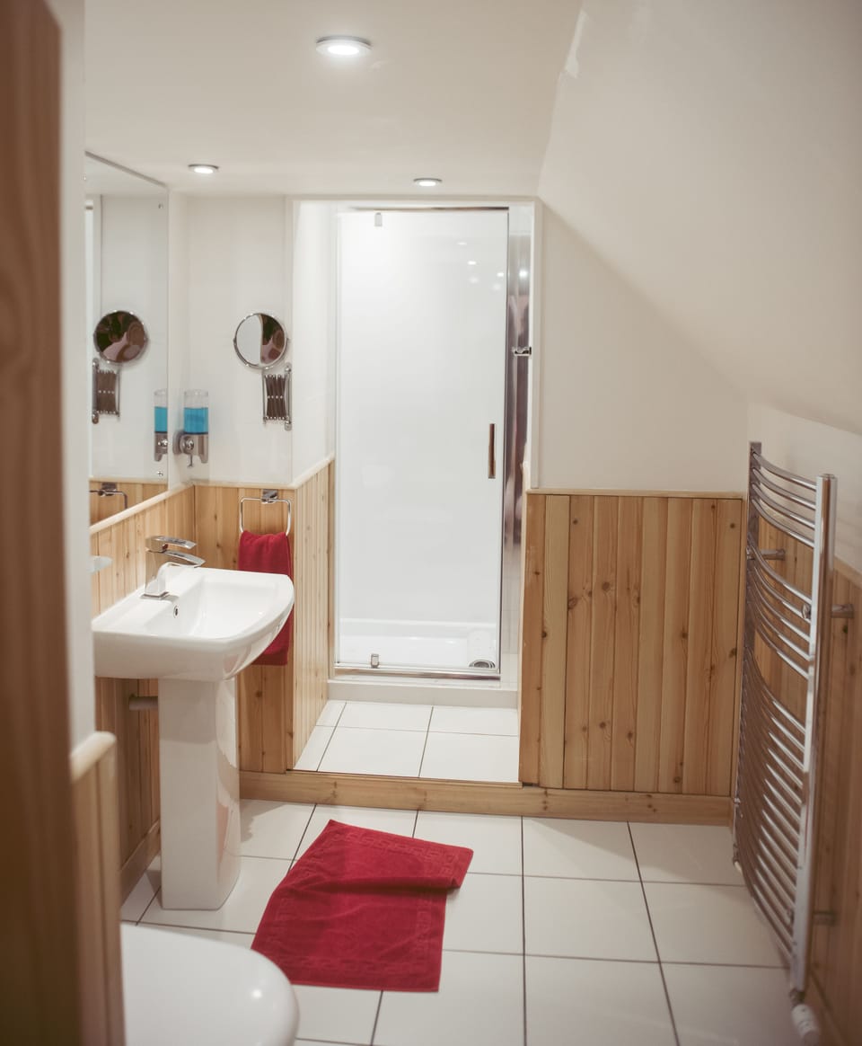 Double or Twin Room (Room 2) | Bathroom | Shower, free toiletries, hair dryer, towels