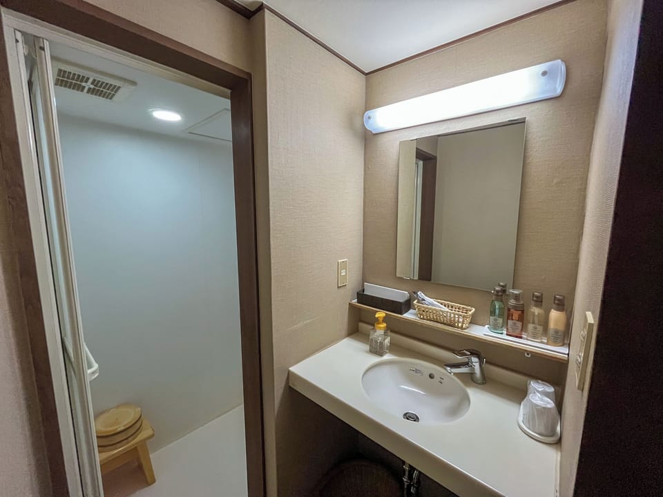 Japanese Twin Bed Room, 10 Tatami mats | Bathroom | Free toiletries, hair dryer, slippers, bidet