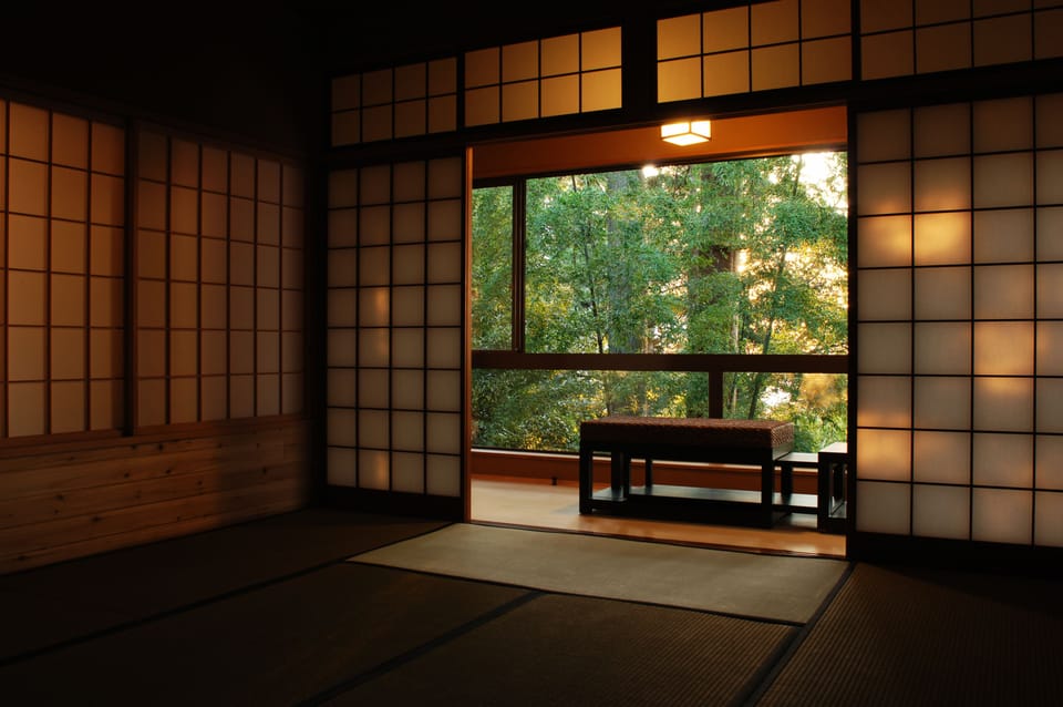 Japanese Executive Room with Beds, Private Open Air Bath | Living area | Flat-screen TV